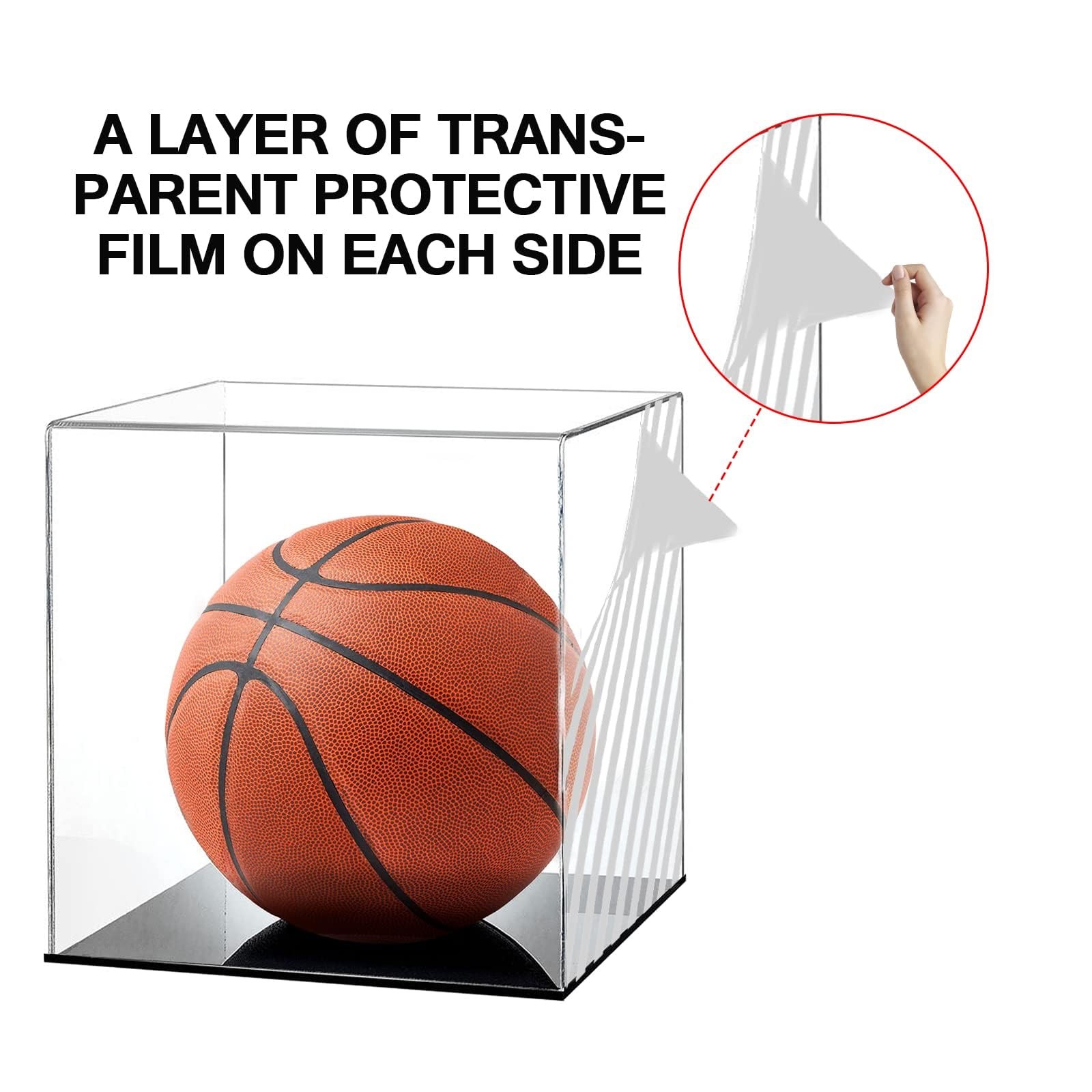 Basketball Display Case Acrylic Storage Box Collectible Memorabilia Holder