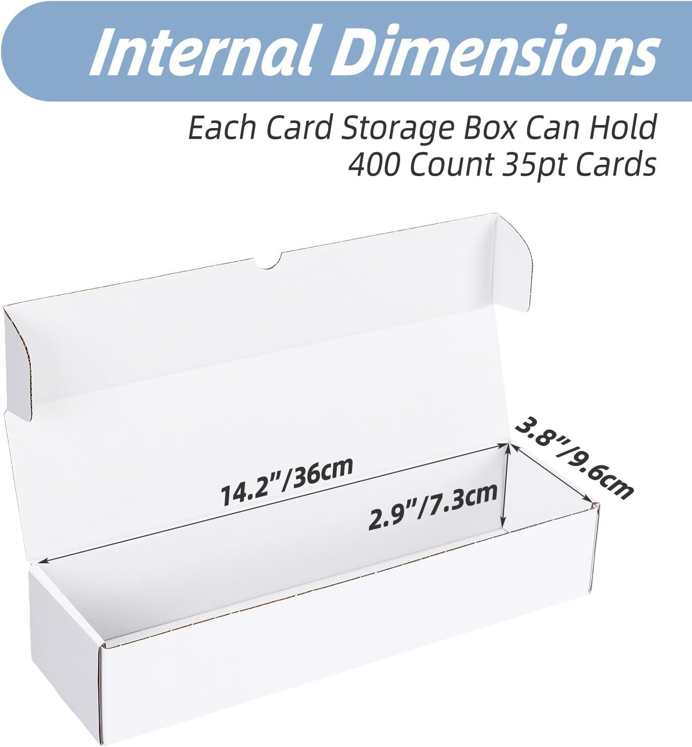 Trading Card Storage Boxes with Dividers, White 1100 Count Cards Collection Box