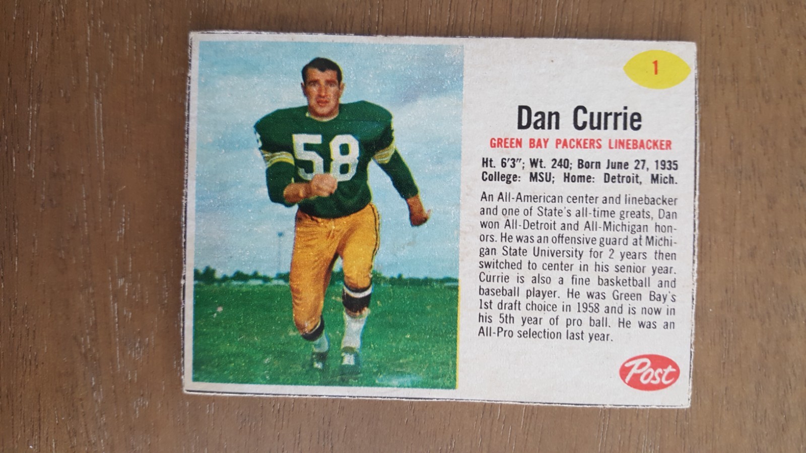 1962 post cereal football cards, hand cut, complete your set
