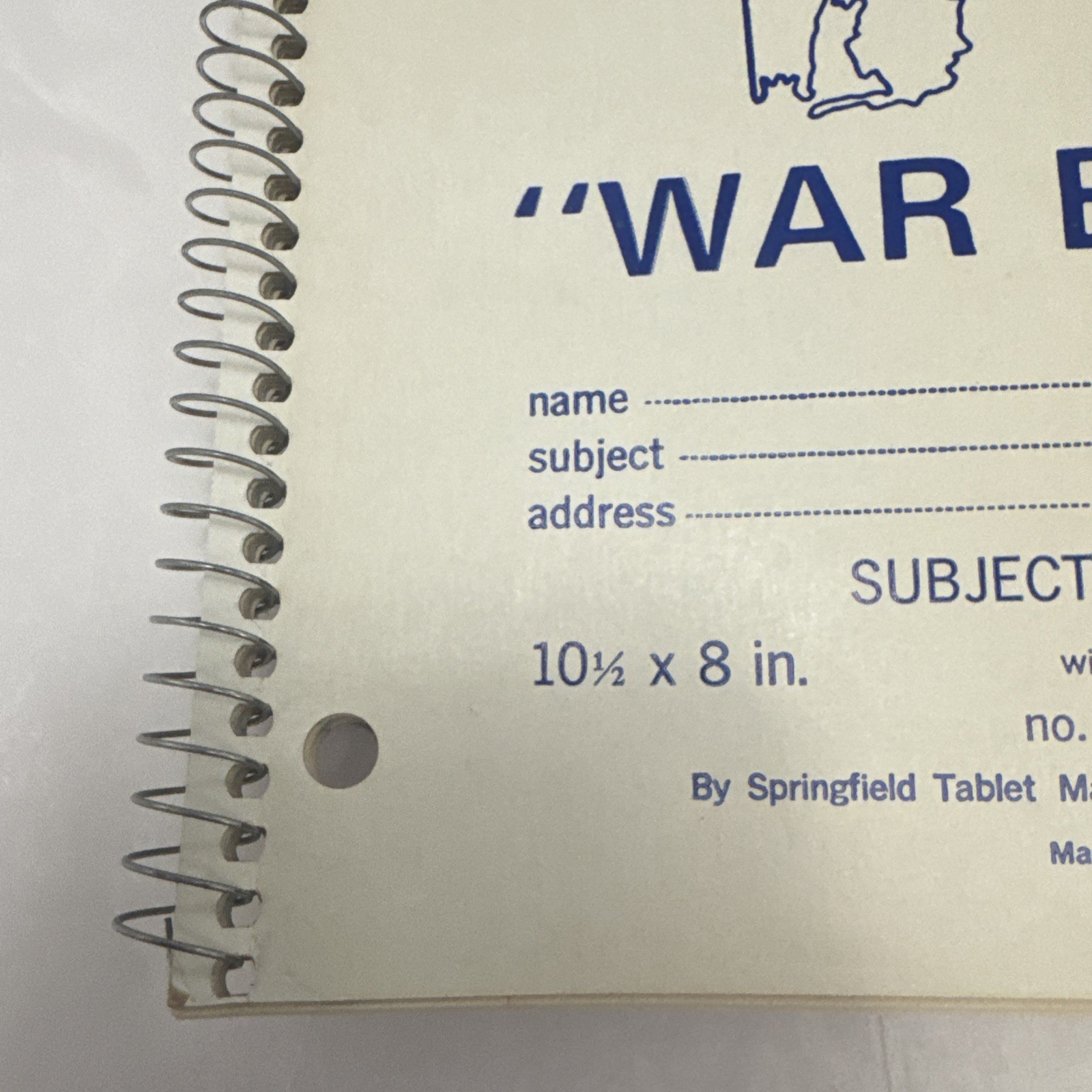 VINTAGE Alabama Auburn War Eagle Spiral Subject Notebook Made In USA 10.5 X 8