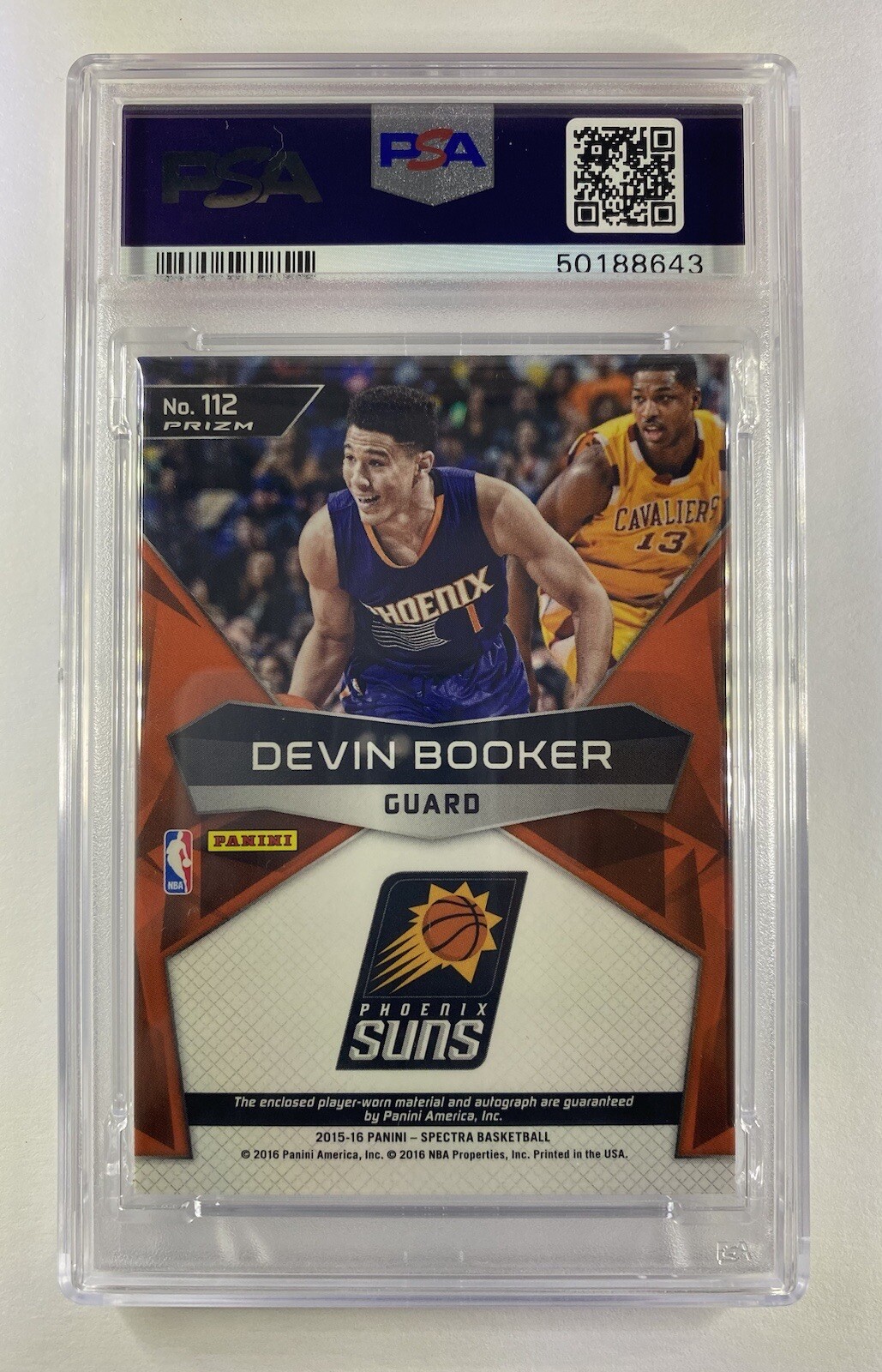2015 Panini Spectra Devin Booker AUTO JERSEY ROOKIE #112 PSA 10 Gem Mint RC RPA