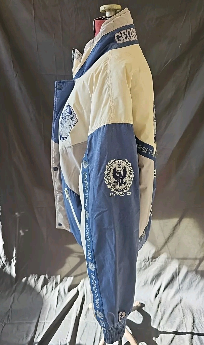 Pro Player Georgetown Hoyas Puffer Zip Jacket Size XL 90’s VTG
