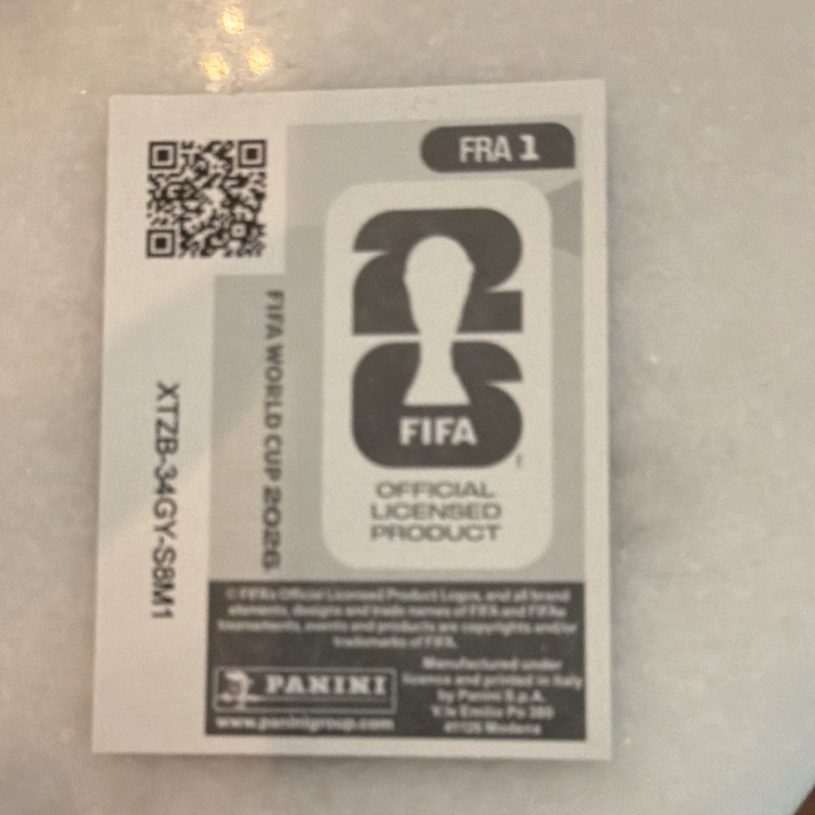 Panini FIFA World Cup 2026 France FFF Sticker FRA 1 Soccer Trading Card