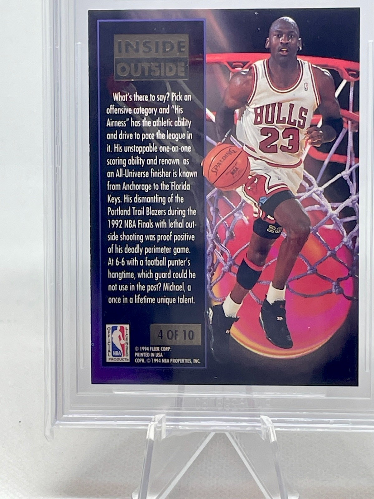 🔥Fire 1993-94 Fleer Ultra Inside Outside Michael Jordan #4 Fresh Slab BGS 9