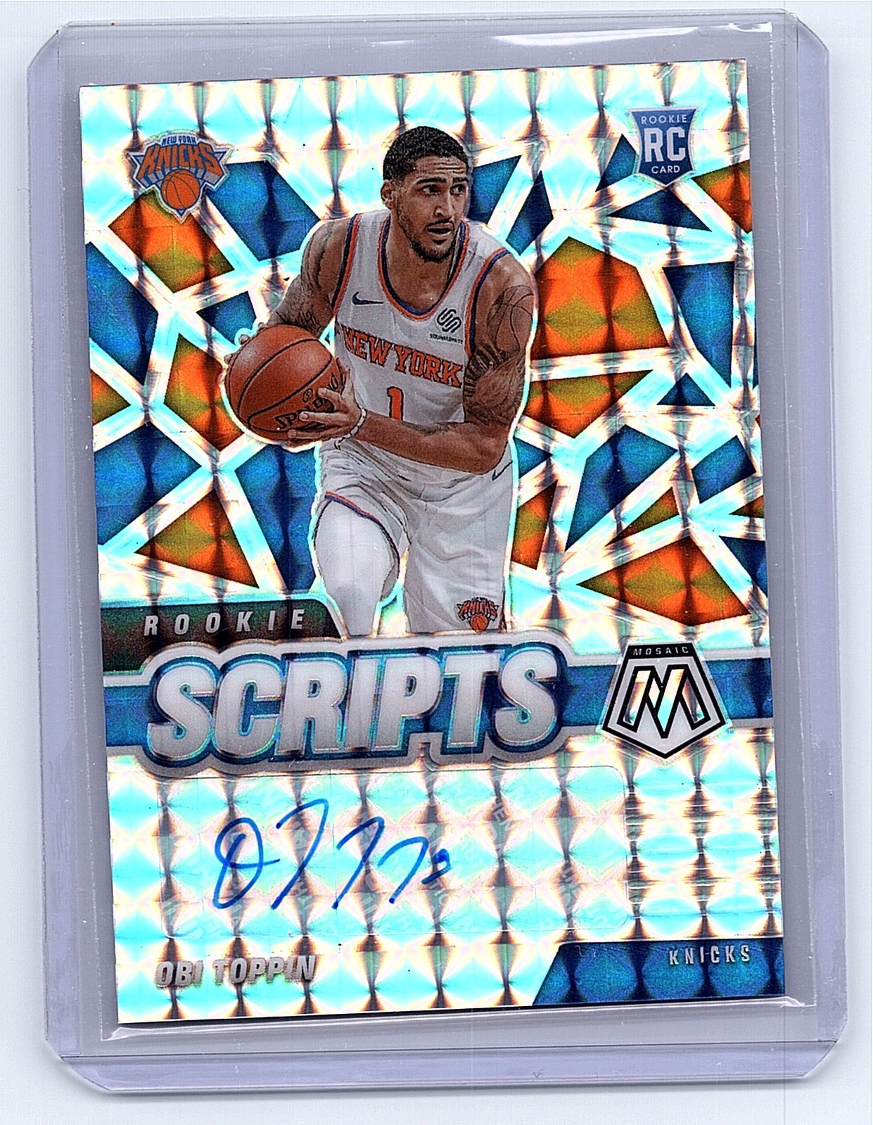 2020-21 Panini Mosaic RC Rooke Obi Toppin Auto Autograph New York Knicks