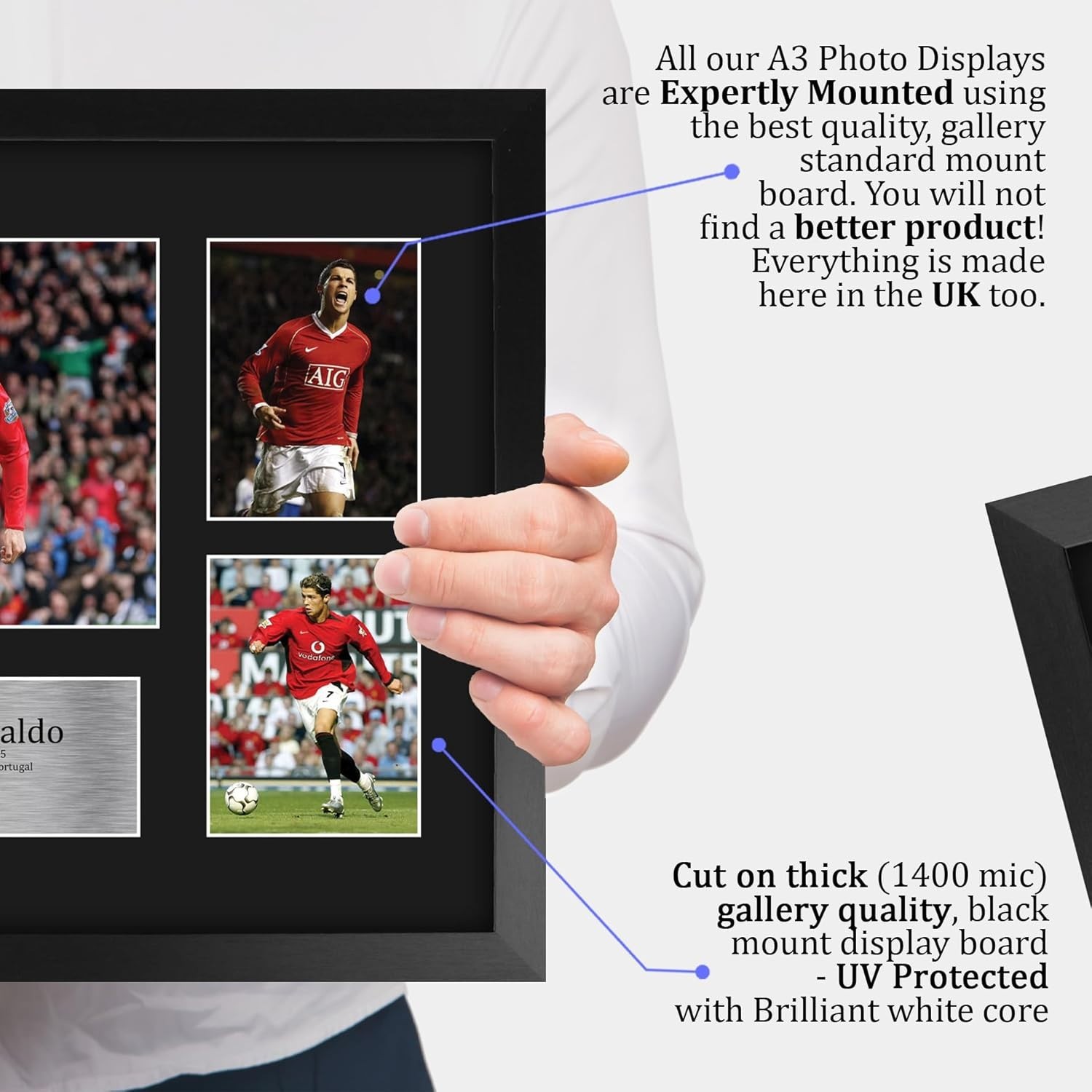 Signed Cristiano Ronaldo 16×12 Framed Picture – Premier Gift for Football Lovers