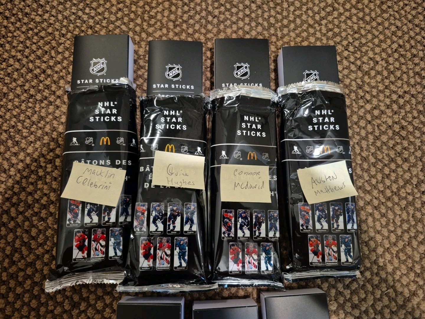 COMPLETE FULL SET (X7) NHL MCDONALD’S Star Sticks Box Canada 2026 Celebrini +++
