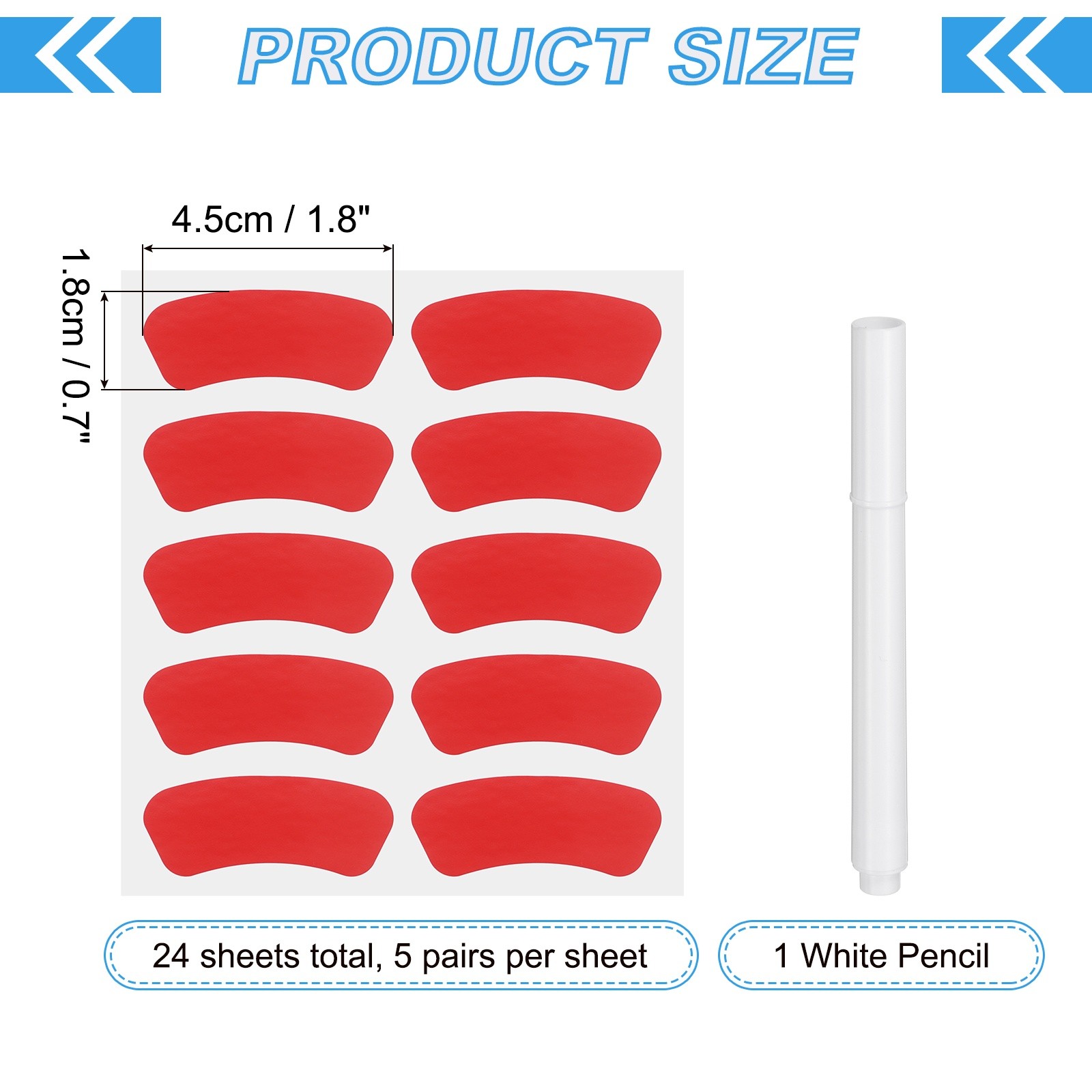 120 Pair Sports Eye Stickers Face Stickers with 1Pcs White Pencil Red