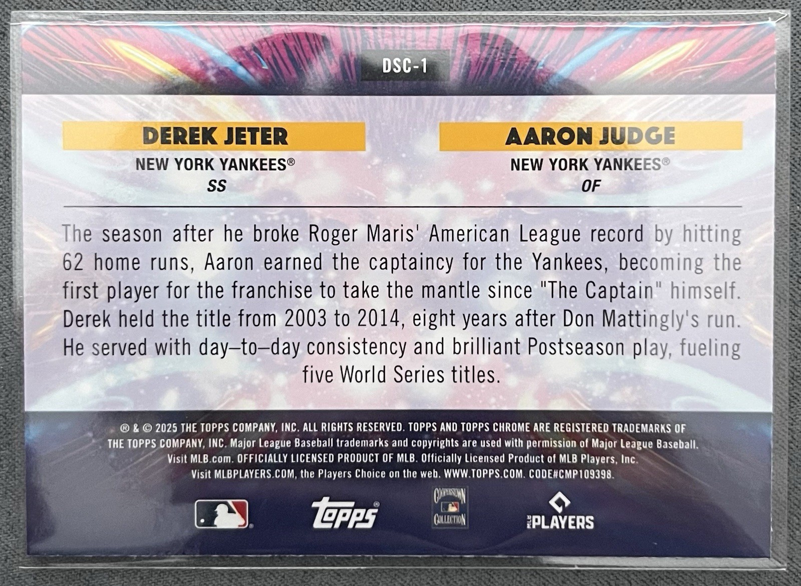 2025 Topps Cosmic Chrome – Star Clusters Derek Jeter, Aaron Judge #DSC-1
