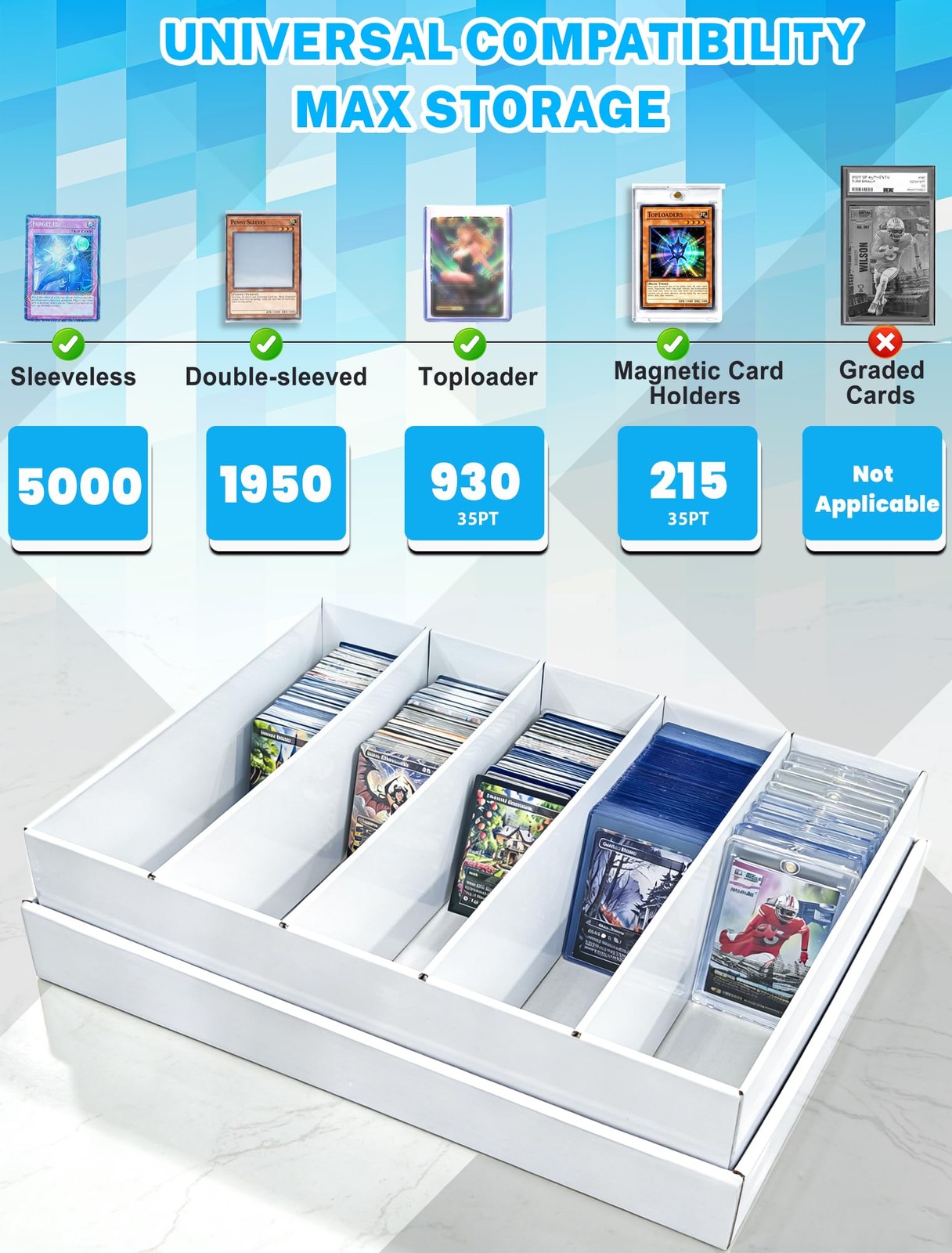 4-PACK Trading Card Storage -5 Row 5000ct TCG Corrugated Cardboard Storage , …