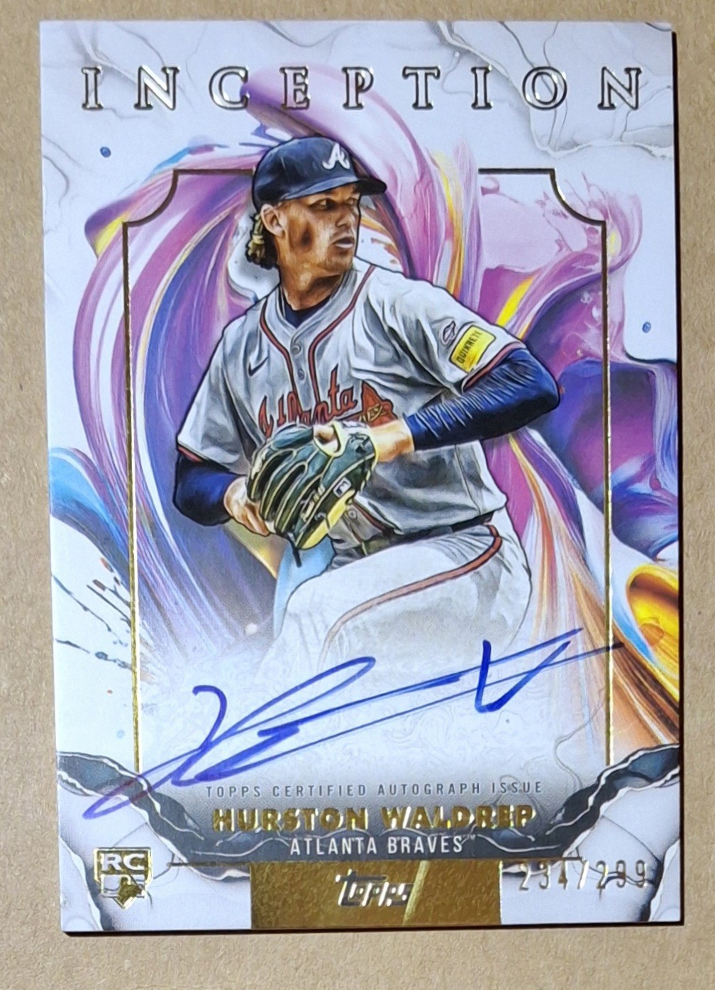 2025 Topps Inception Hurston Waldrep Purple (RC) (AU) 234/299 Solid Card..!