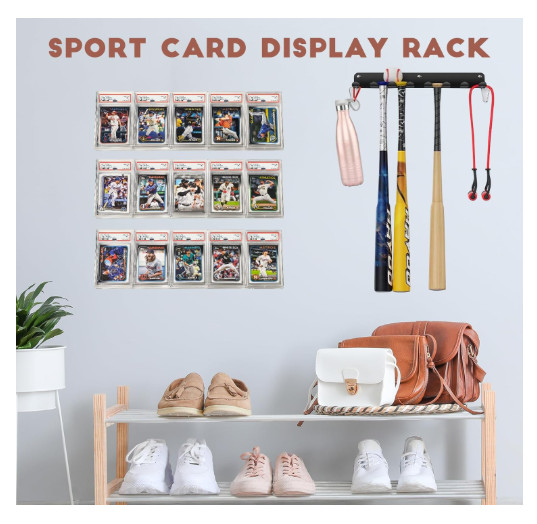 6 Pack Sport Card Display Shelf for Wall – Hold up to 30 Trading Cards, Acrylic