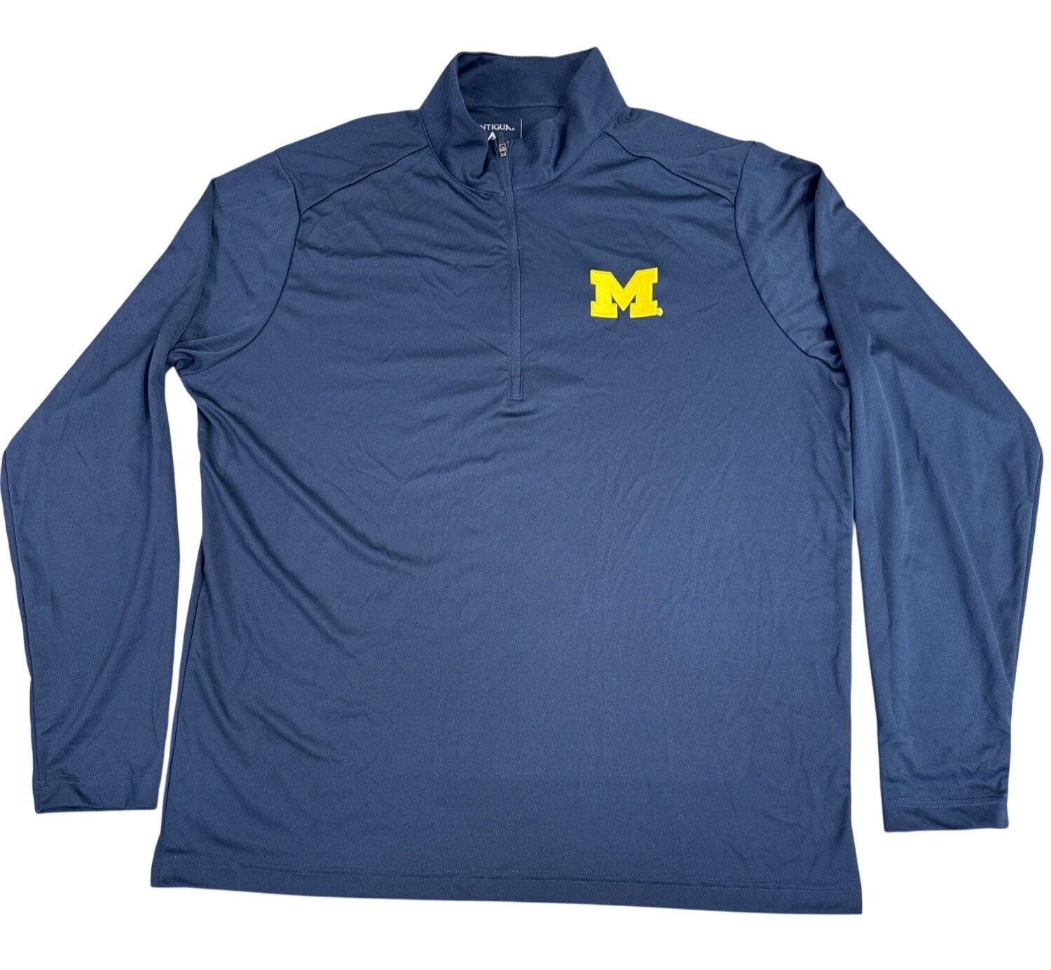 Antigua Michigan Pullover Jacket Mens L Navy Blue Polyester Sport Comfort Light
