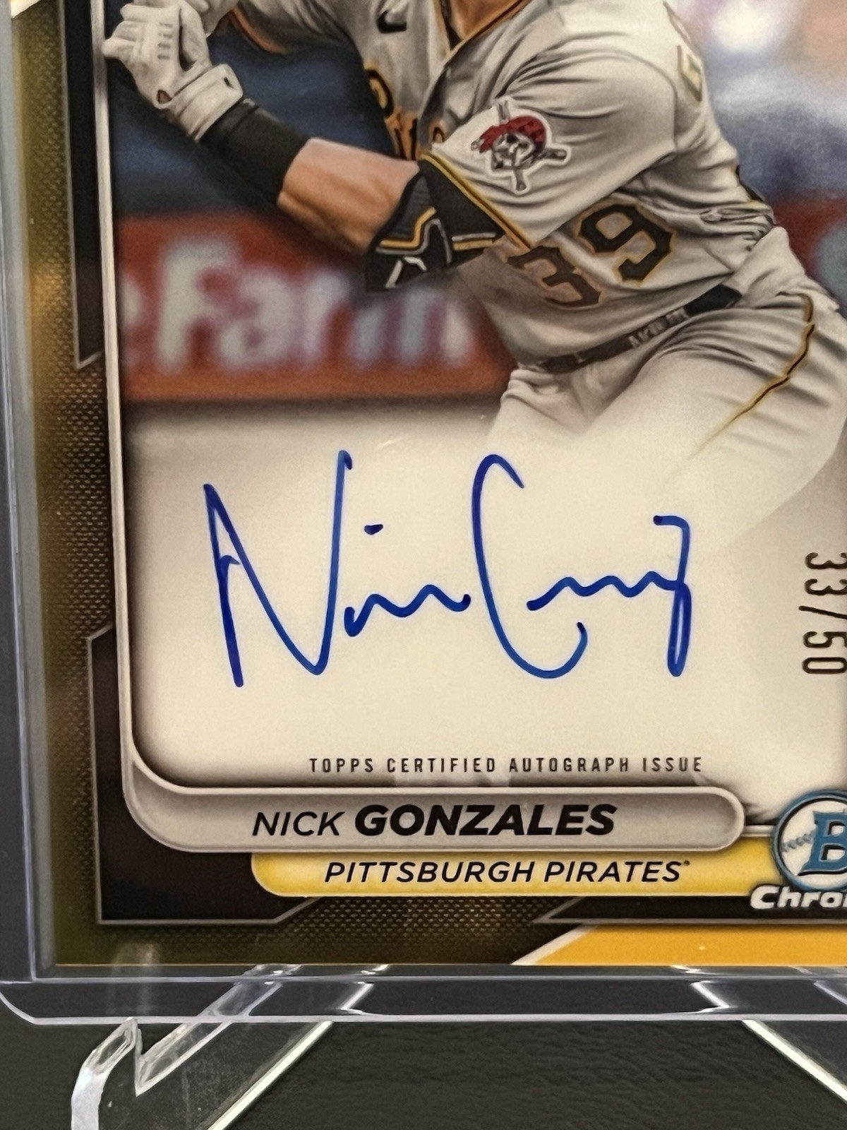 2024 Bowman Chrome Nick Gonzales True Gold Rookie Auto /50 #CRA-NG RC Pirates