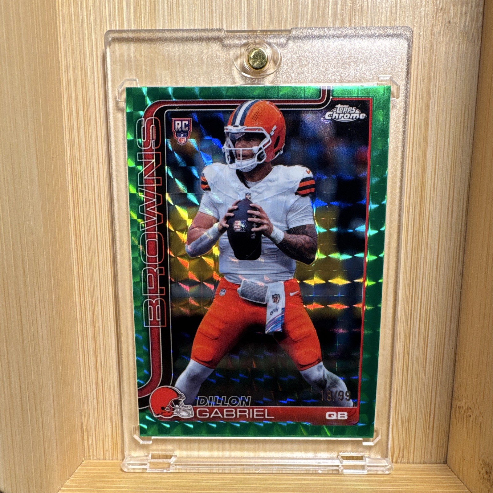 Dillon Gabriel 2025 Topps Chrome Green Geometric Refractor Rookie /99 #317 RC