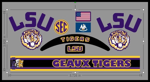FULL SIZE LSU Tigers Helmet Alternate Decals – 3 designs to choose from