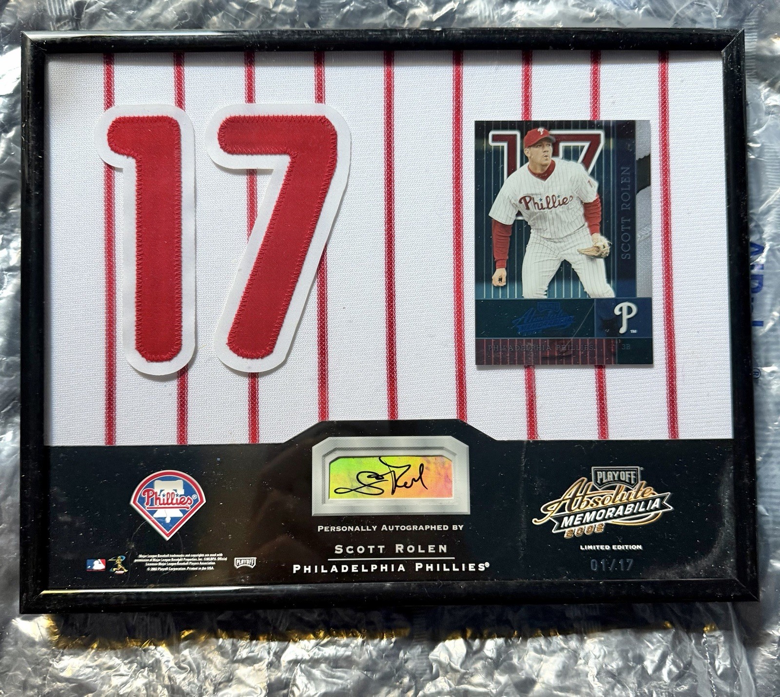 2002 Playoff Absolute Memorabilia Scott Rolen FRAMED Autograph AUTO SP /17 HOF
