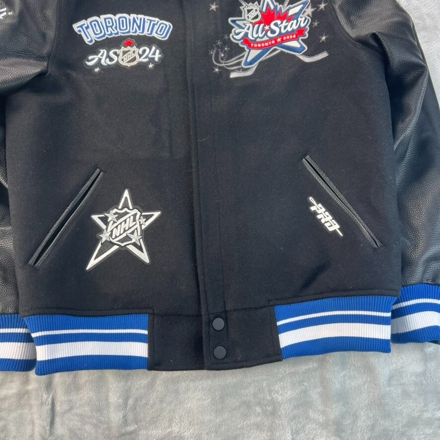NHL All Star Game Pro Standard Jacket Mens Size M Multicolor Ribbed Wool Varsity