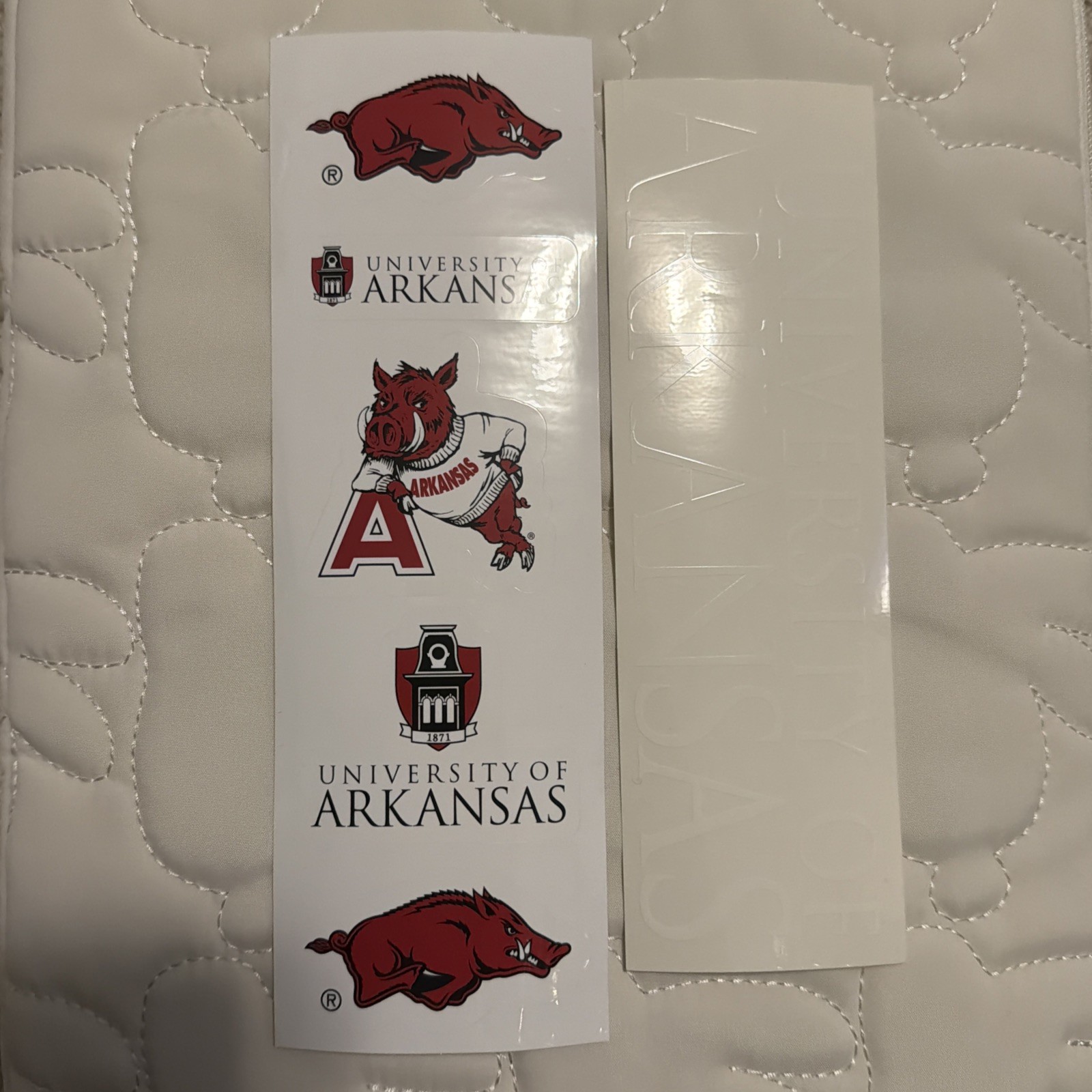 University Of Arkansas Banner And Stickers Gift Woo Pig And Sunglasses