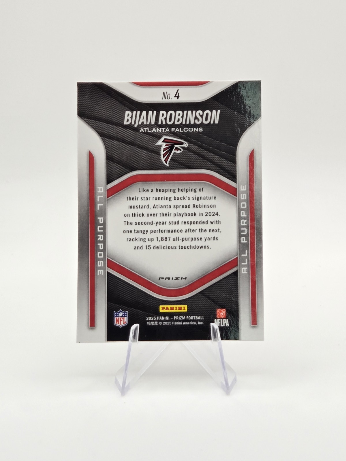 Bijan Robinson 2025 Panini Prizm All Purpose Prizms No Huddle SP #4