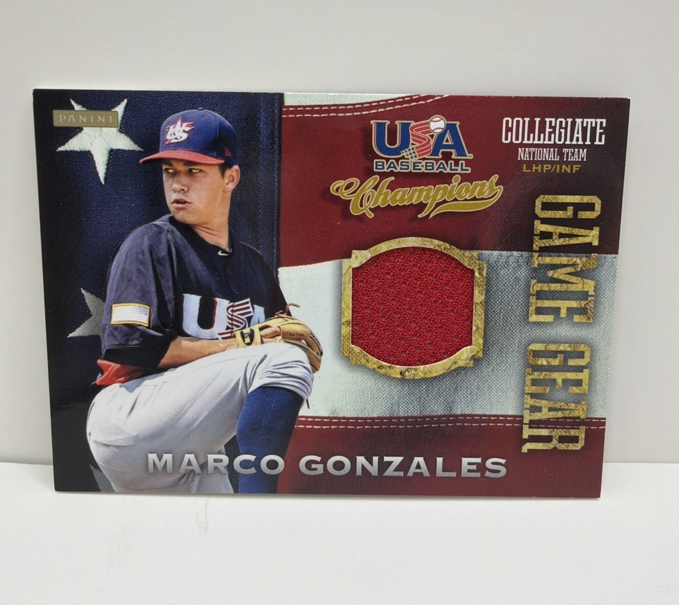 2013 Panini USA Baseball Champions – Game Gear Jerseys Marco Gonzales #34
