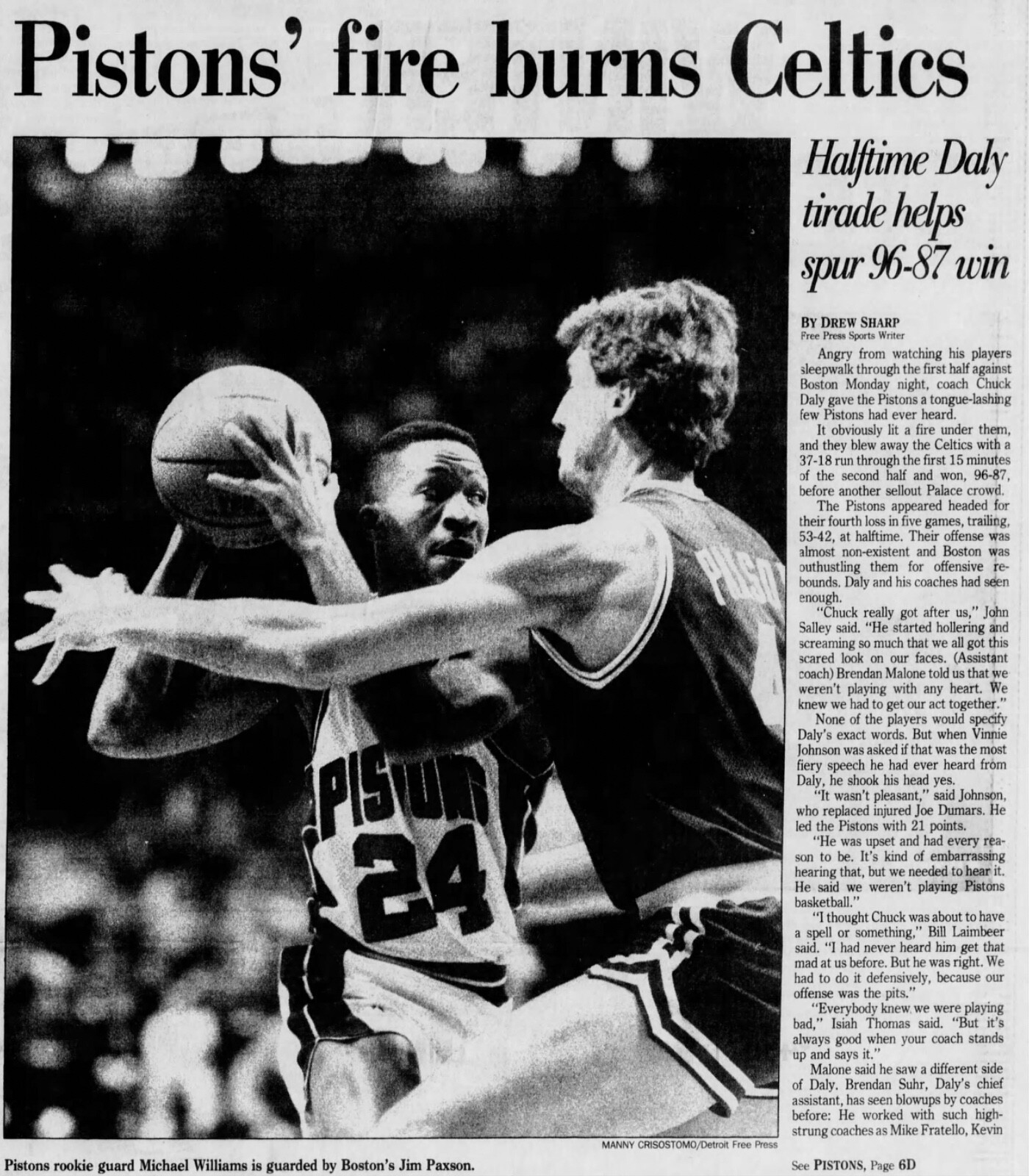 Isiah Thomas 16pt 10ast 1-16-1989 Ticket Stub Celtics Pistons Kevin McHale 18rb