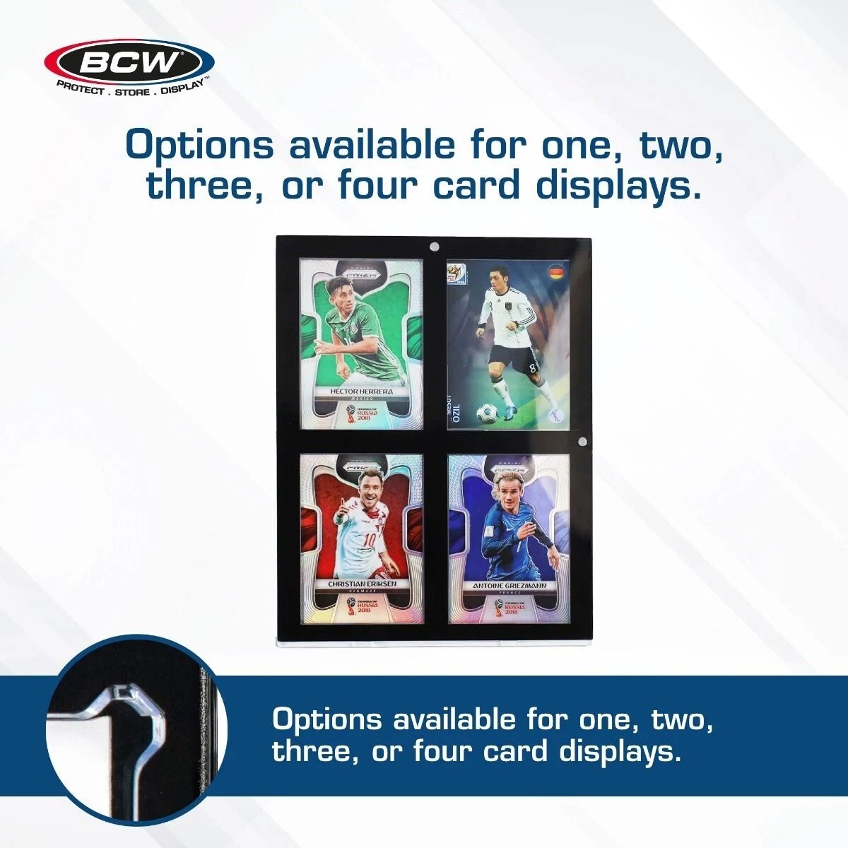 1 BCW 4-Card Magnetic Holder – 35pt Black Border Recessed UV Protection Case New