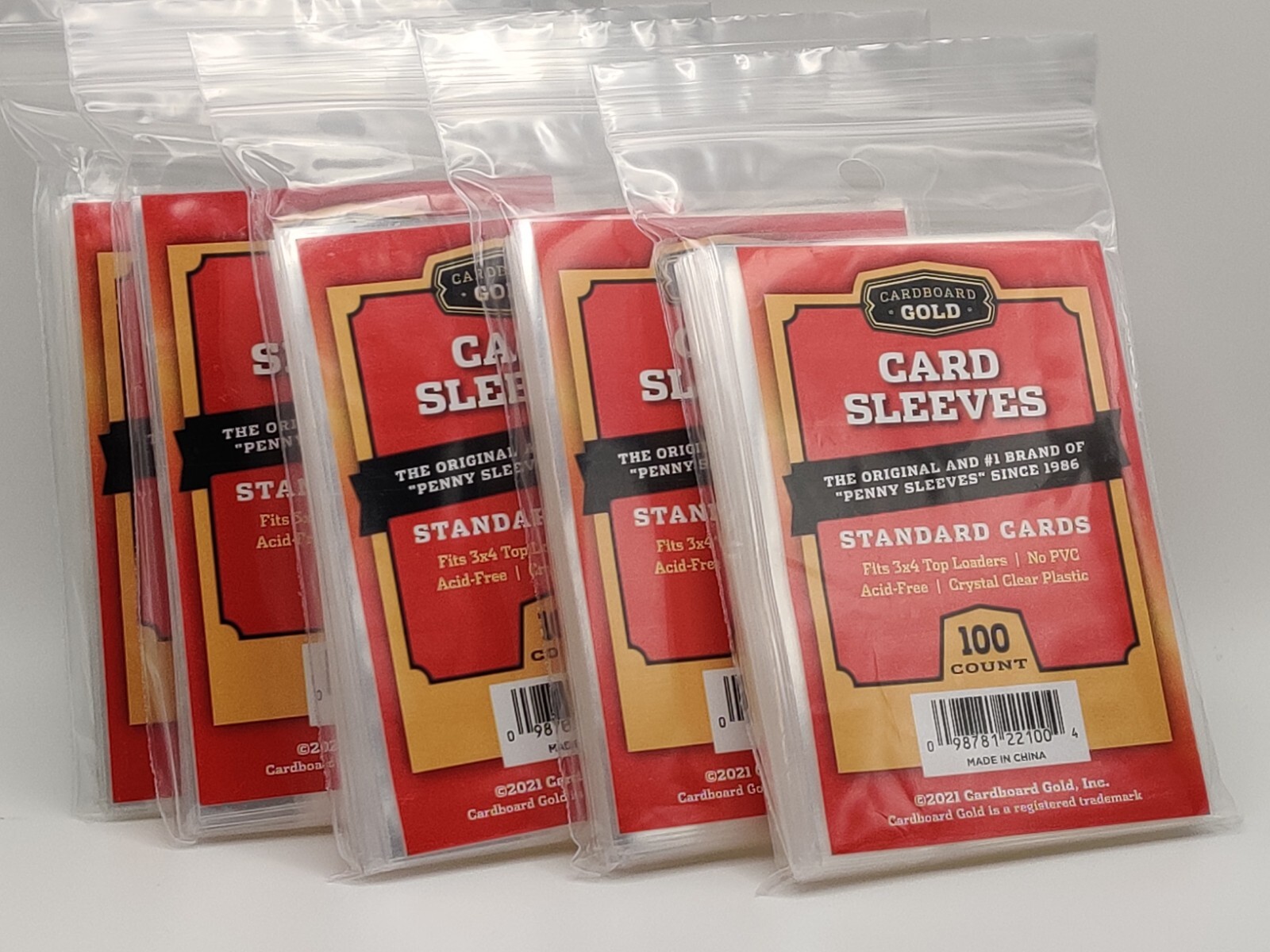 500 Soft Penny Sleeves Cardboard Gold 3×4 Standard Card Sports Gaming TCG
