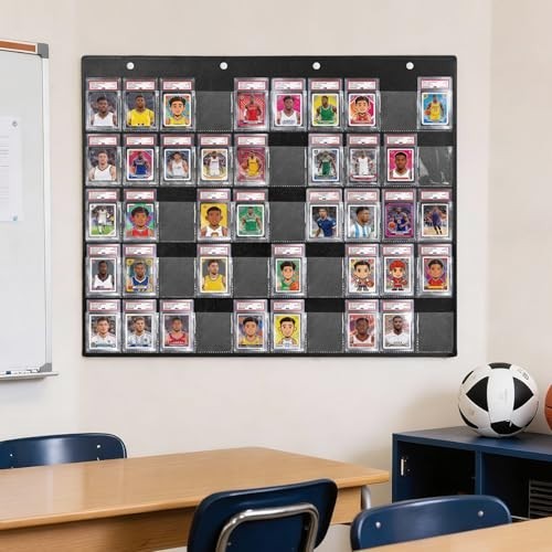 50 Pocket Trading Card Display Bag Wall Hanging Holder Sports Cards Storage Case