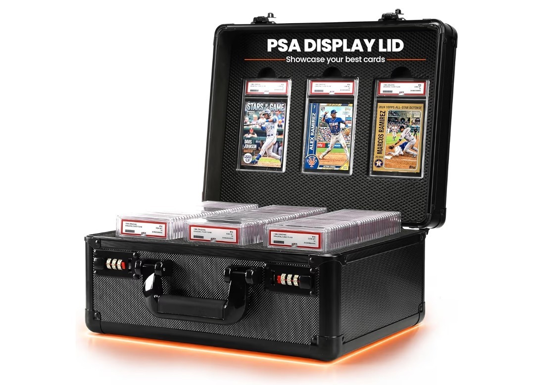 EKING ELITE Graded Card Display PSA Display Lid, 3 Rows, combination lock