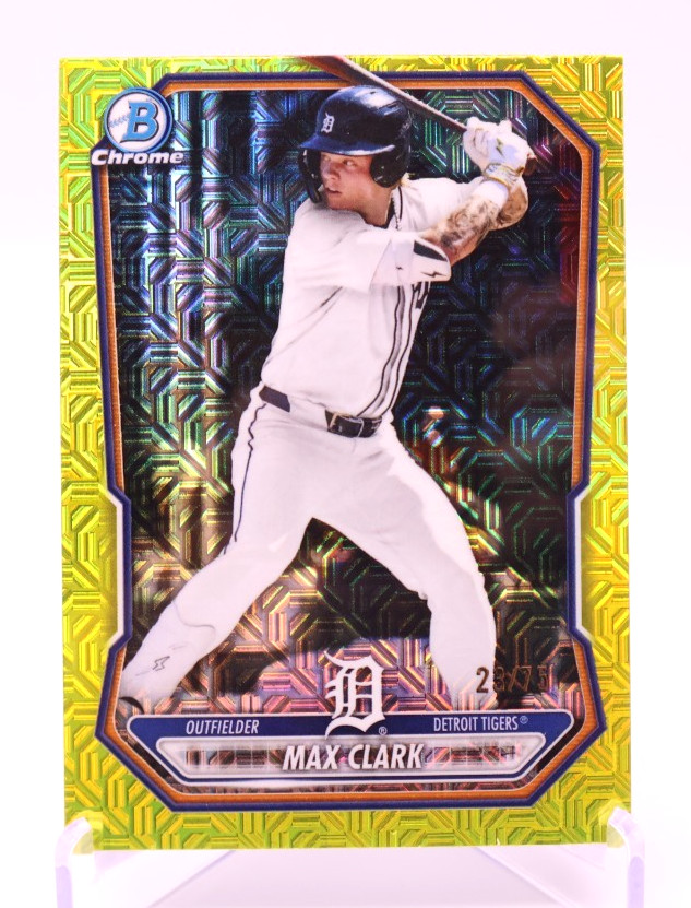 2026 Topps Bowman Chrome Yellow Mojo Max Clark /75 Detroit Tigers #BCP-2