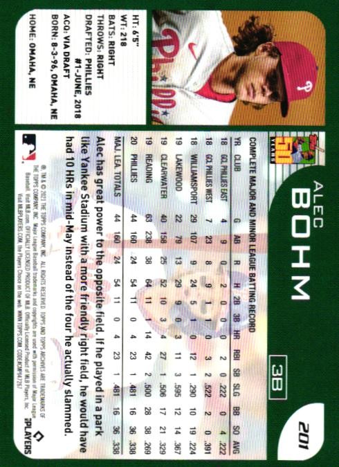 2021 Topps Archives #201 Alec Bohm