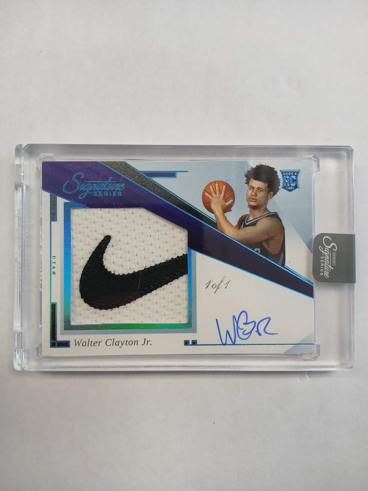 2025 Signature Series Walter Clayton Jr Rookie Nike Logo Patch On Card Auto Plat