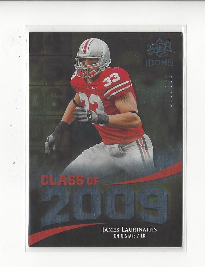2009 UD Icons Class of 2009 Silver James Laurinaitis Rookie Ohio St Rams /450