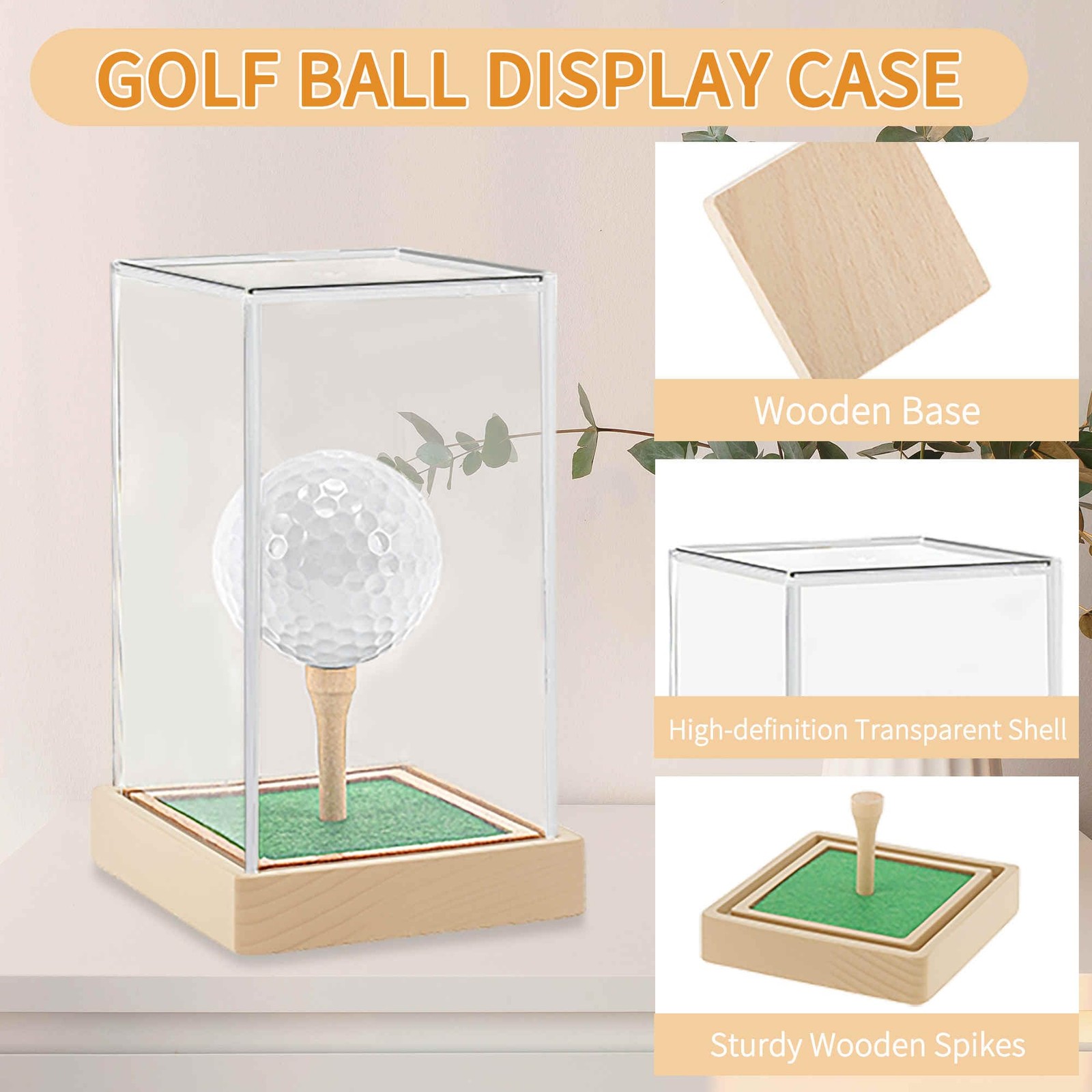 CAPASTEC Golf Ball Display Case, Elegant Hole in One Golf Ball Display Case, …