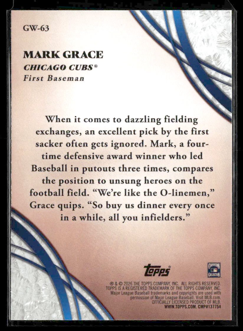 2026 Topps #GW-63 Mark Grace Glove Work