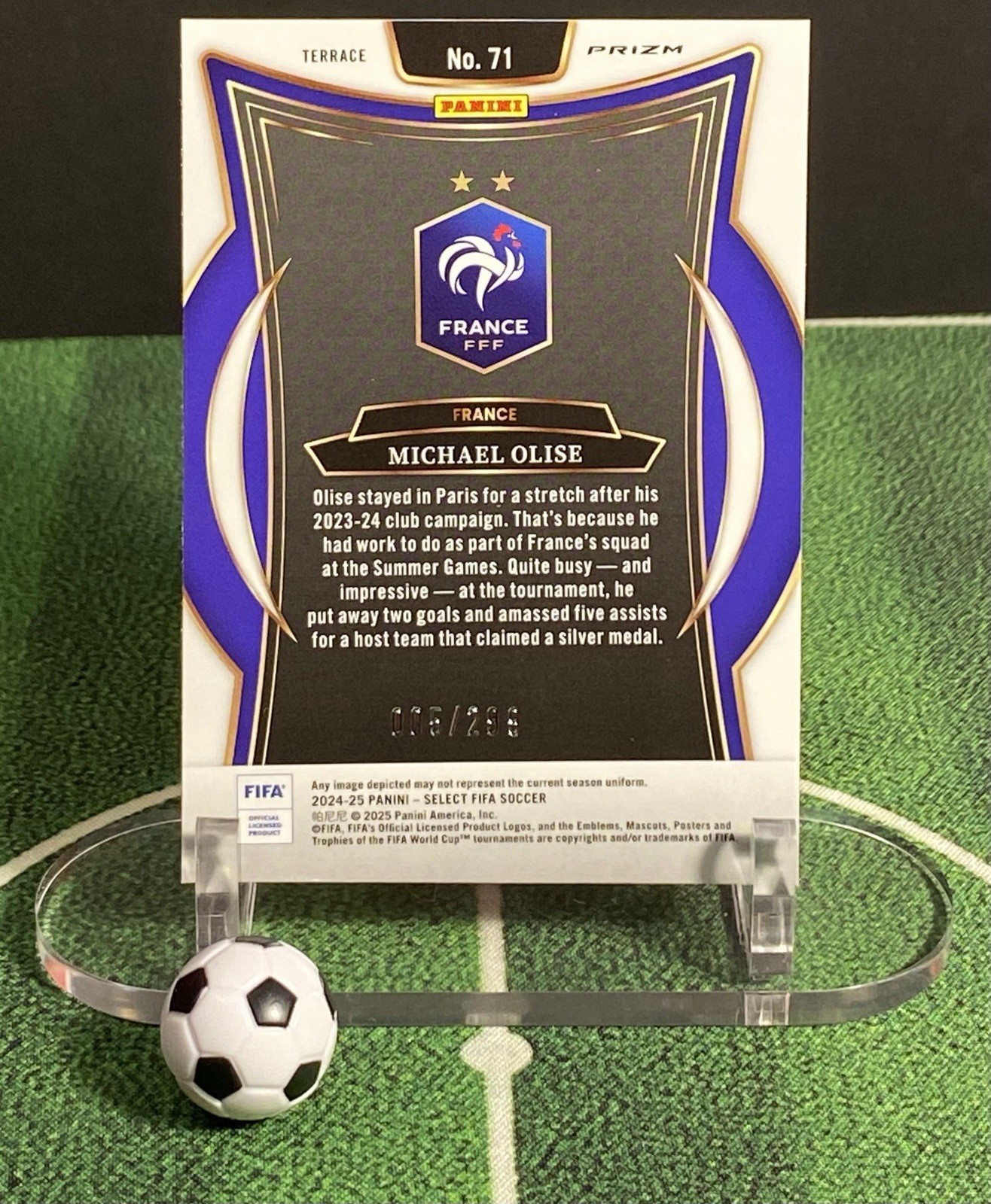 Michael Olise /299 Pink Mojo Prizm France Select FIFA Terrace