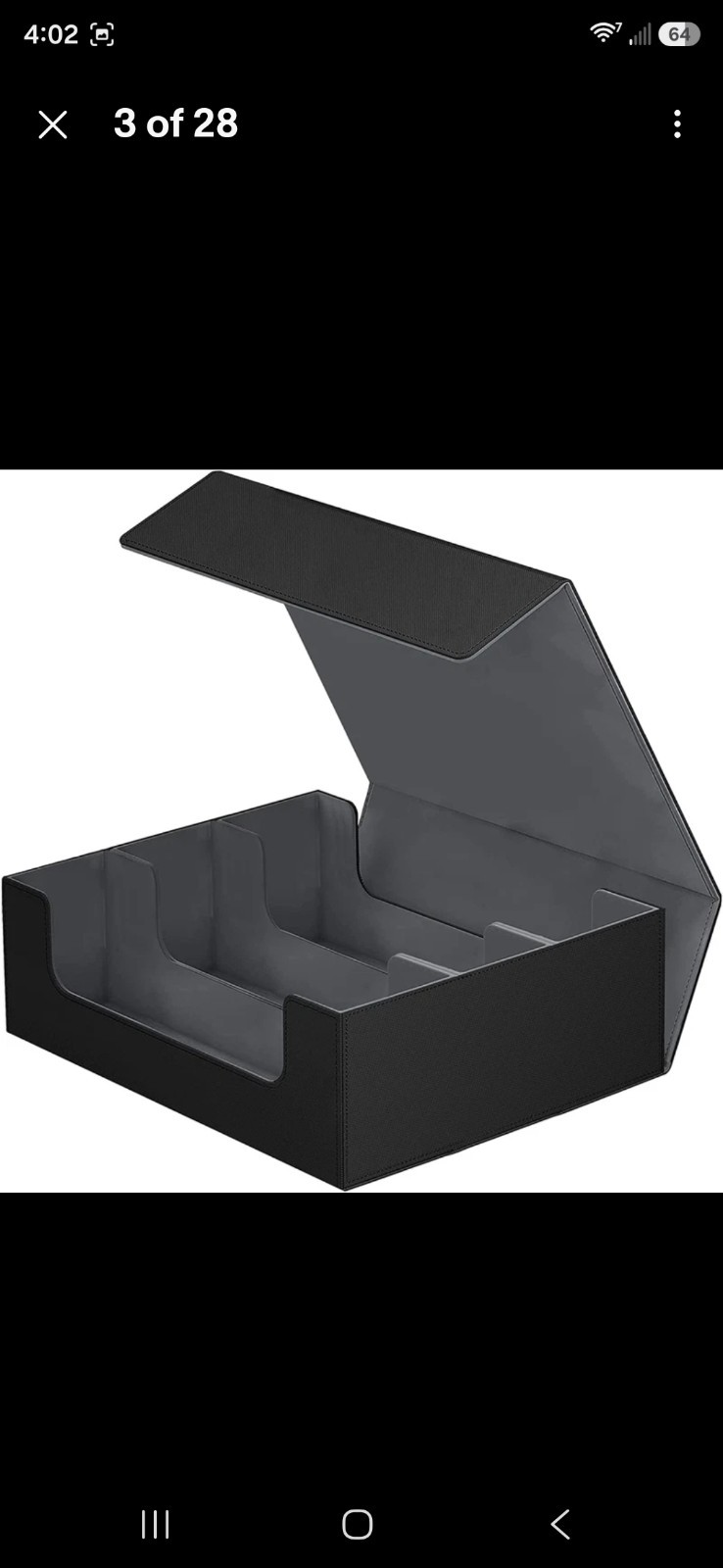 Trading Card Storage Box Large PU Leather Card Deck Case Magnetic Closure New