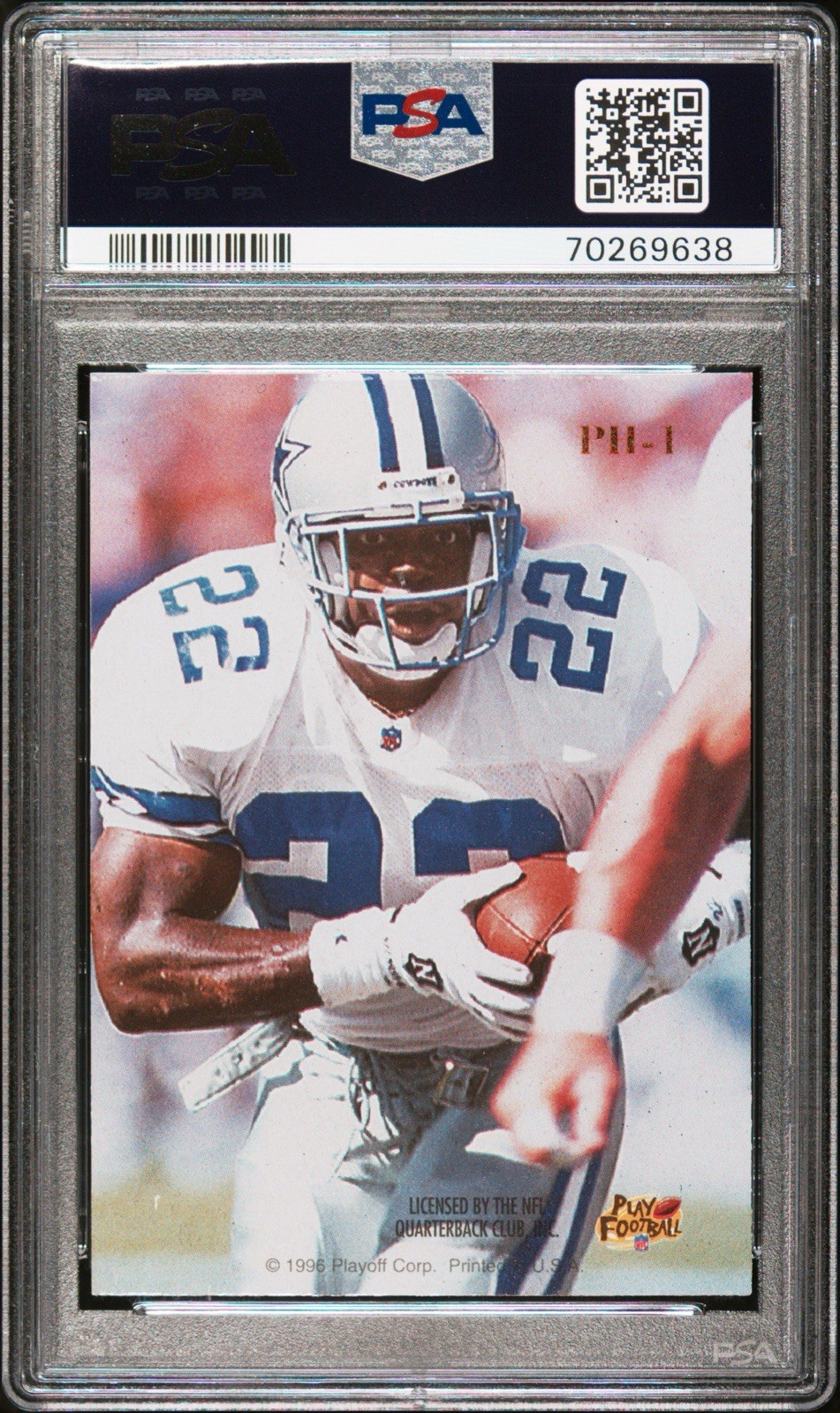 1996 PLAYOFF EMMITT SMITH #PH1 PRIME HONORS PSA 8