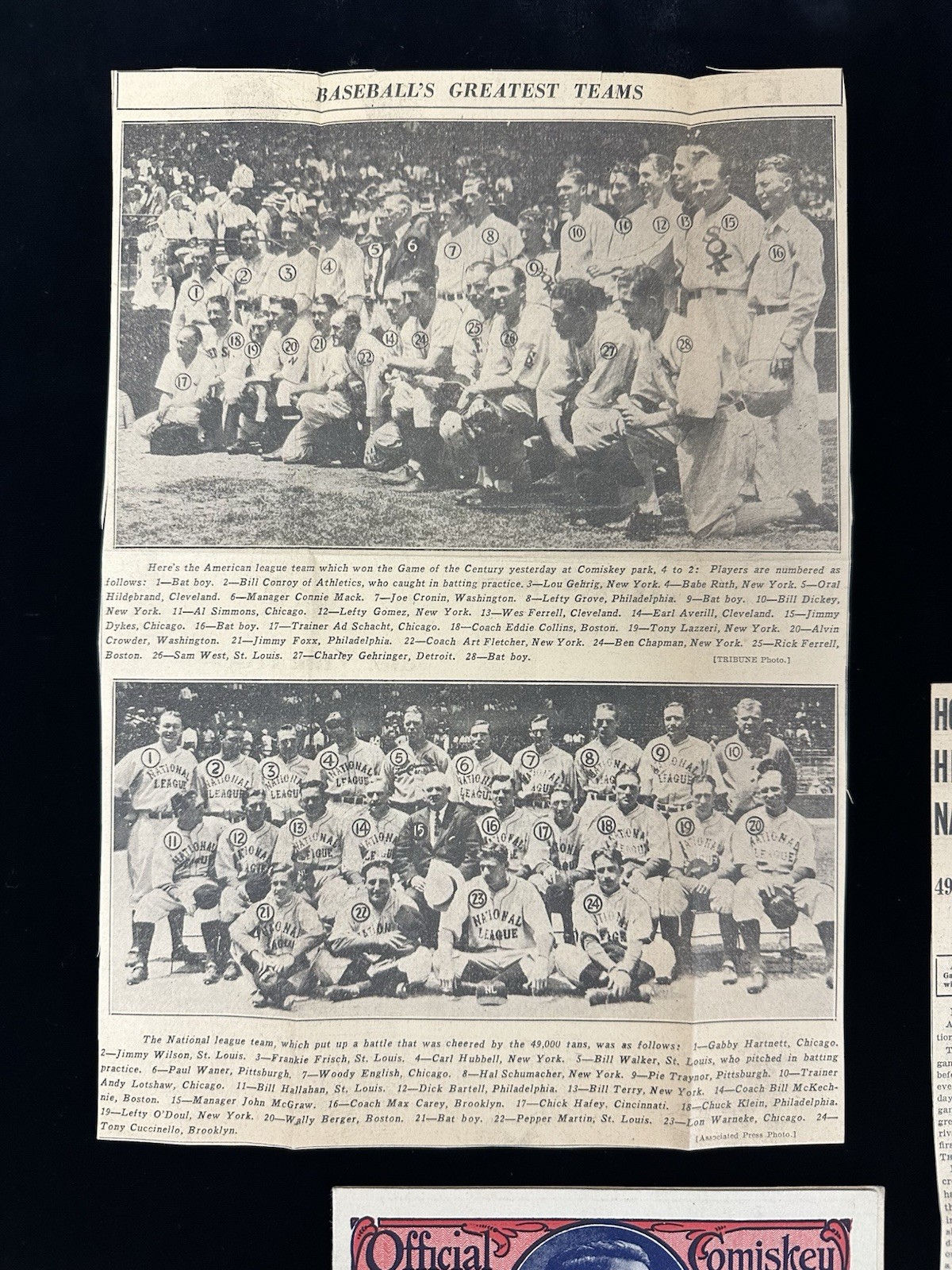 July 6 1933 MLB Baseball 1st All-Star Game Program @ Comiskey Park – RARE!