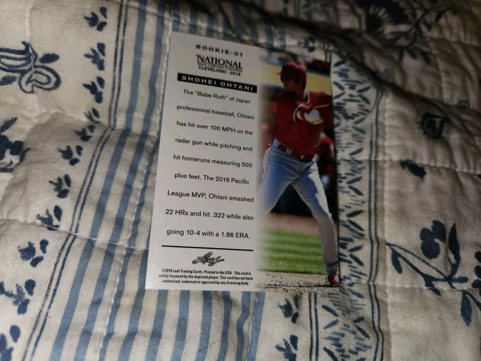 2018 LEAF THE NATIONAL SHOHEI OHTANI ROOKIE BASEBAL CARD+FREE LTD.PROMO ROOKIE