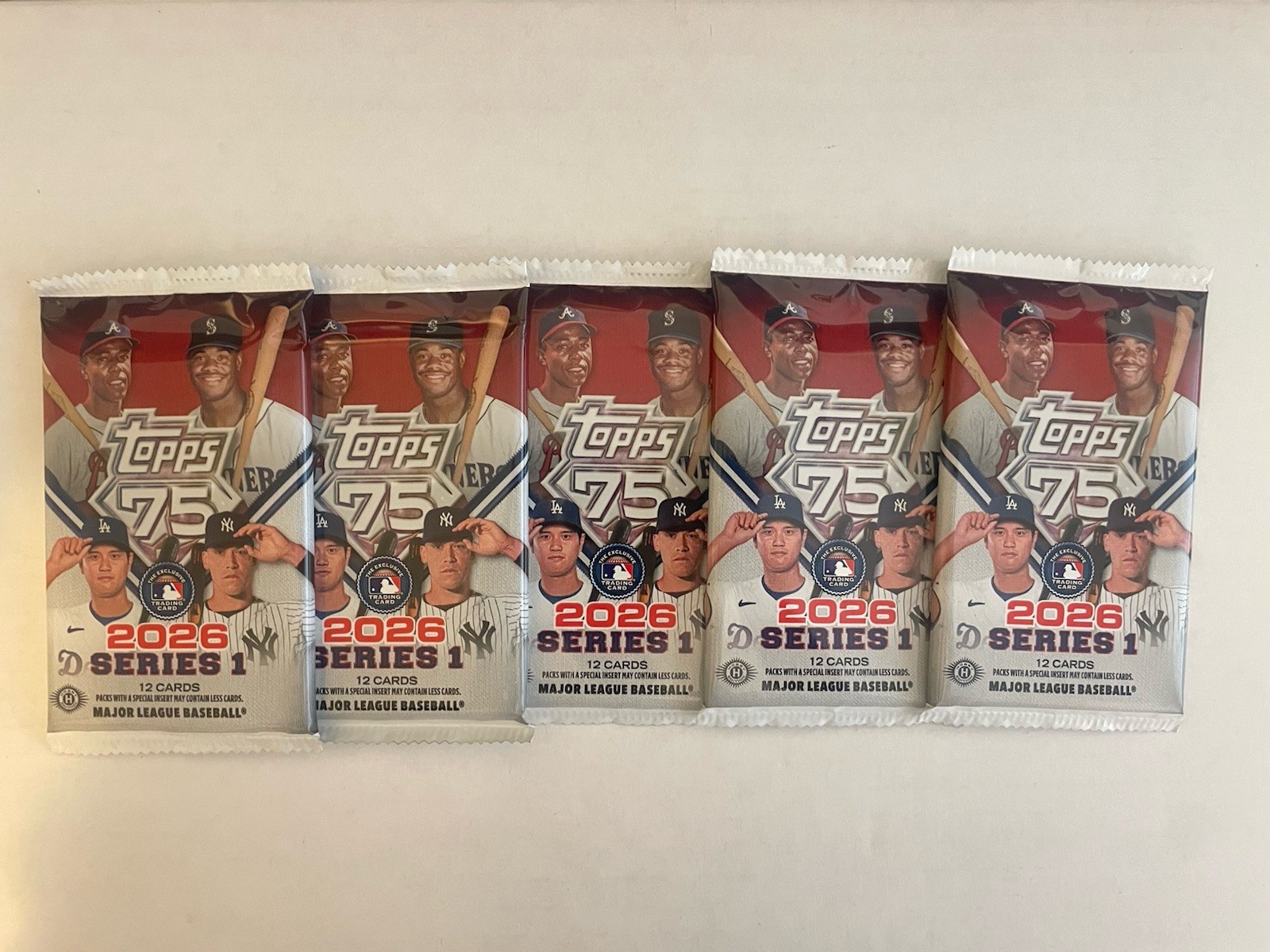 2026 Topps Series 1 Baseball Factory Sealed Hobby Packs 5 Pack Lot