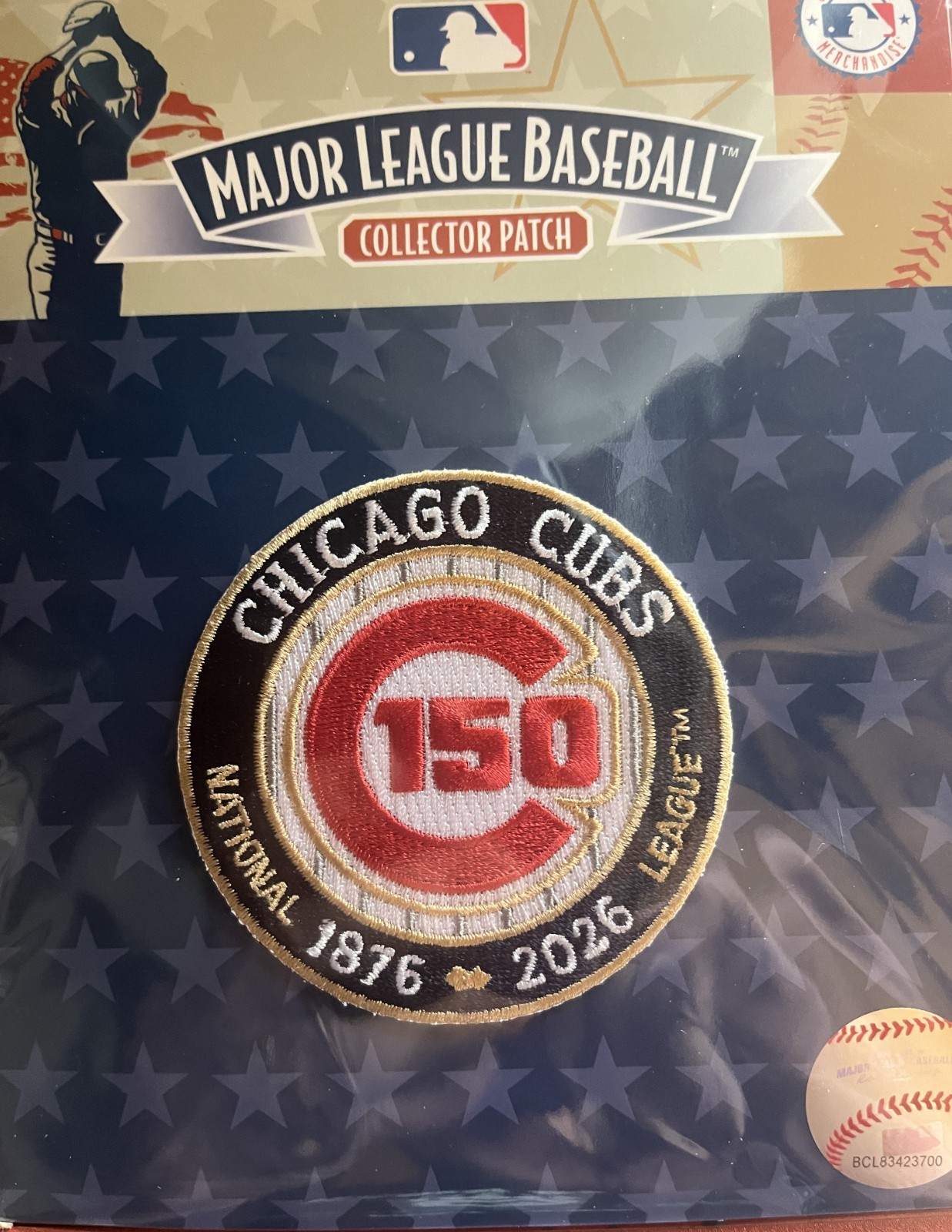 CHICAGO CUBS 150TH ANNIVERSARY PATCH 1876 2026 MLB NATIONAL PLAYER SLEEVE STYLE