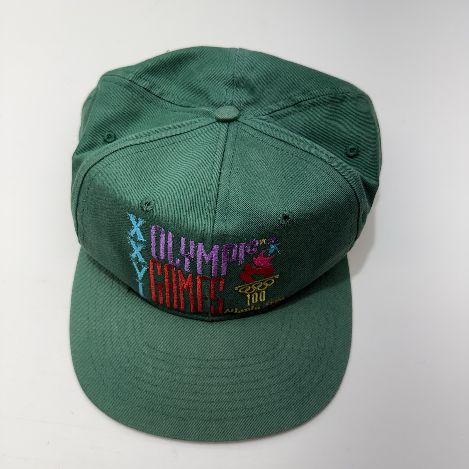 1996 Atlanta Olympics XXVI Snapback Hat Green Vintage