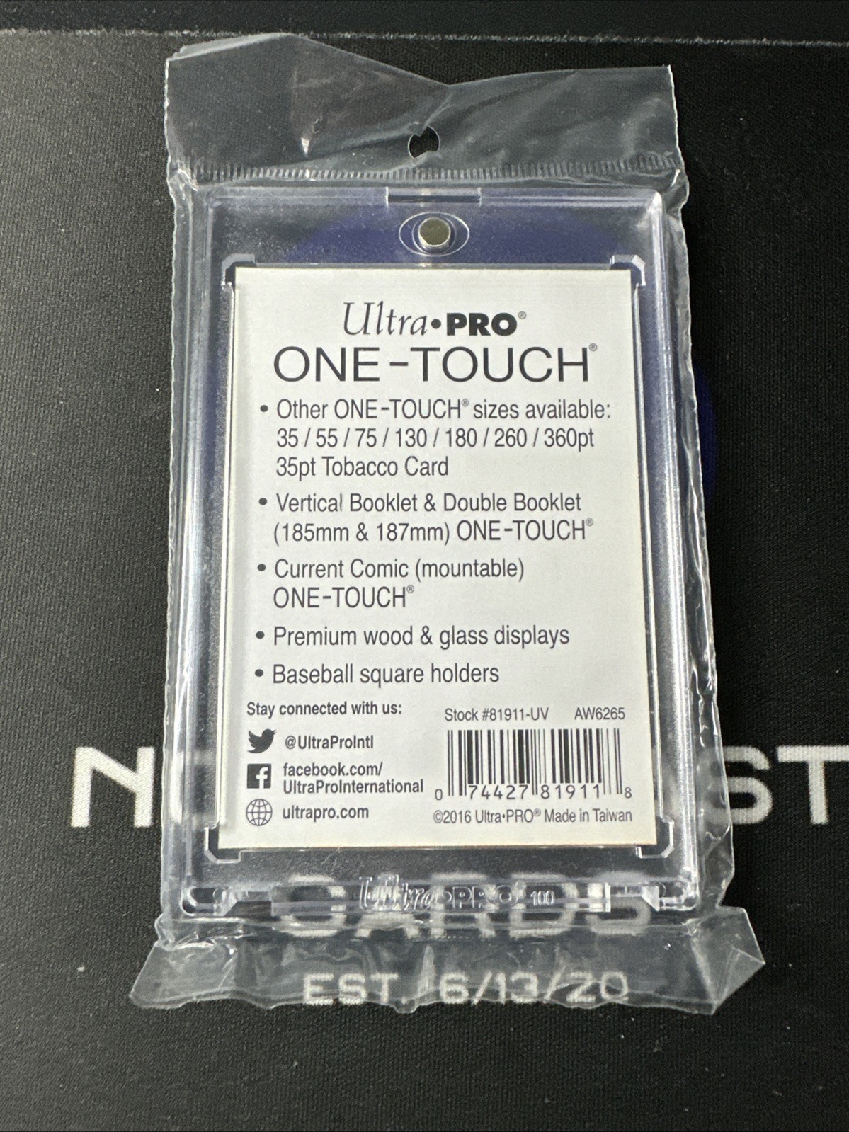 Ultra Pro One Touch Magnetic Card Holder 100pt With UV Protection Thick Cards