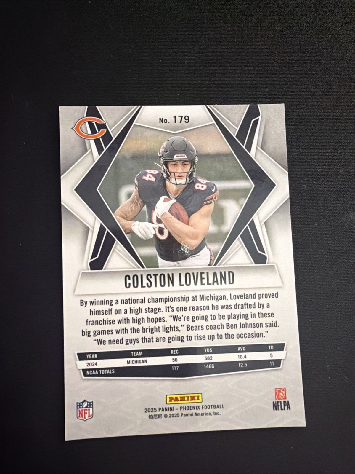 2025 Panini Phoenix – Rookies Colston Loveland #179 Silver Pyramids (RC)
