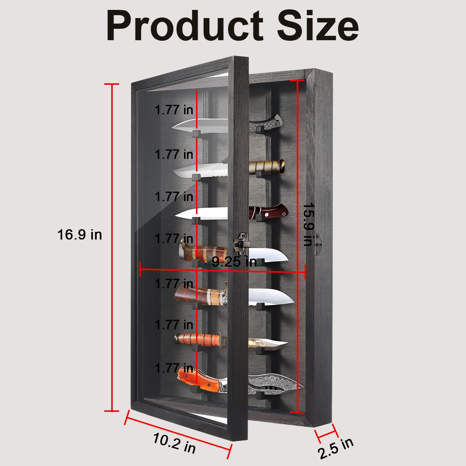 Knife Display Case with Lockable Clear Acrylic Door, Wall Mount Wooden Knife …