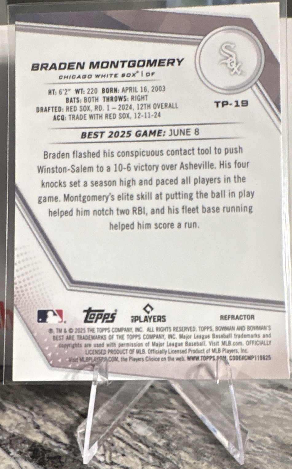 Topps 2025 Bowman’s Best Top Prospects Braden Montgomery Refractor #TP-18