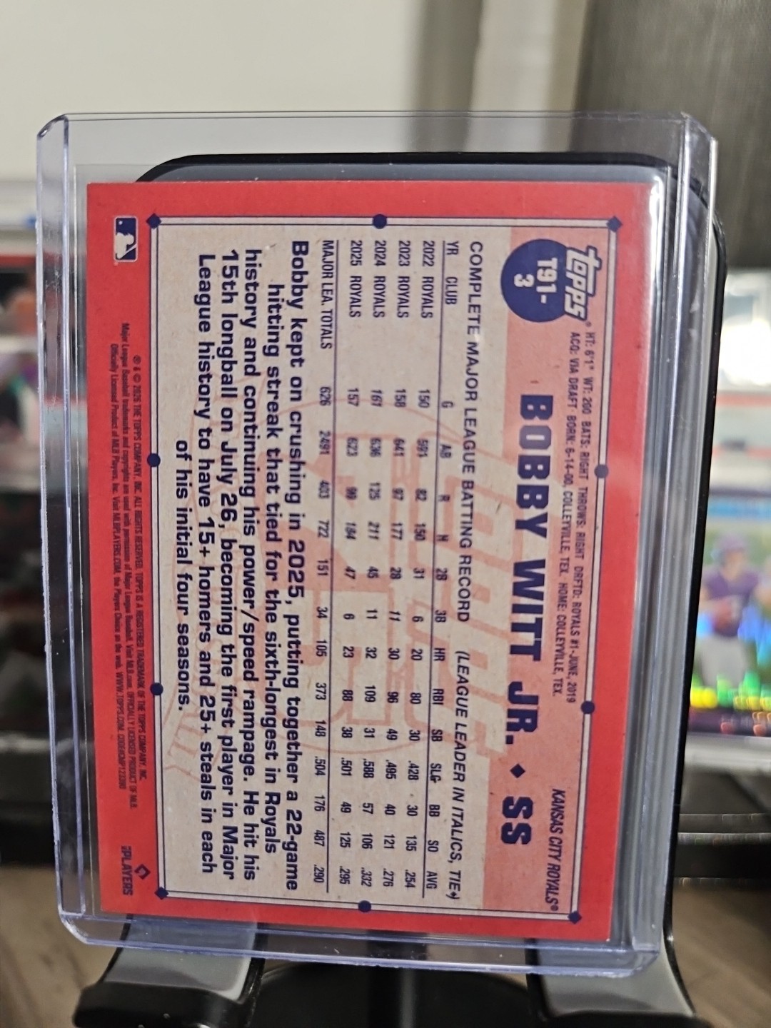 Topps 2026 Crackle Board foil Series 1 T91-3 Bobby Witt Jr. Kansas City Royals