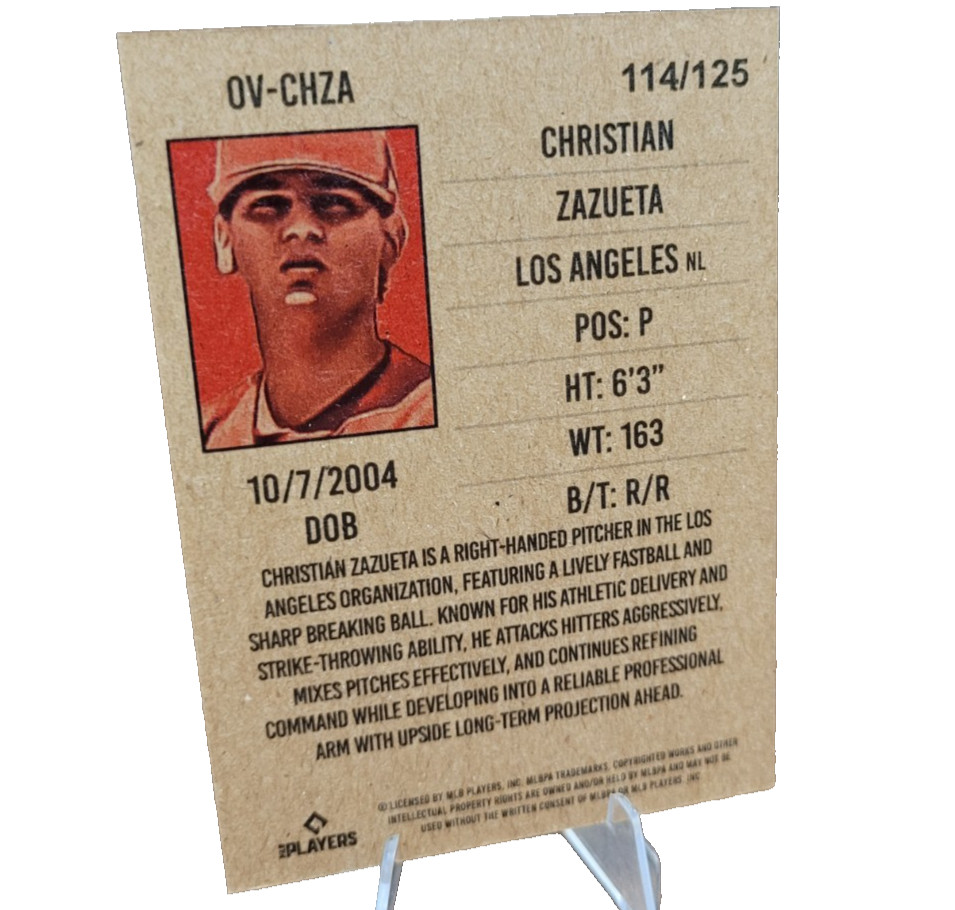 CHRISTIAN ZAZUETA 114/125 BLUE 2026 ONYX AUTHENTICATED VINTAGE NO. OV-CHZA